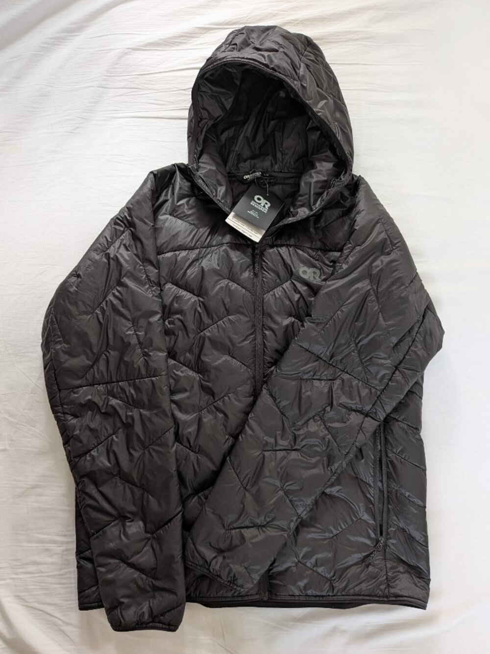 Outdoor Research SuperStrand LT Hoodie / Puffer Jacket, Men's Large, Black - NWT